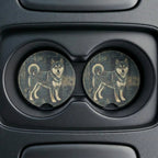 Shiba Inu Illustration Car Coasters Set - Road Muse