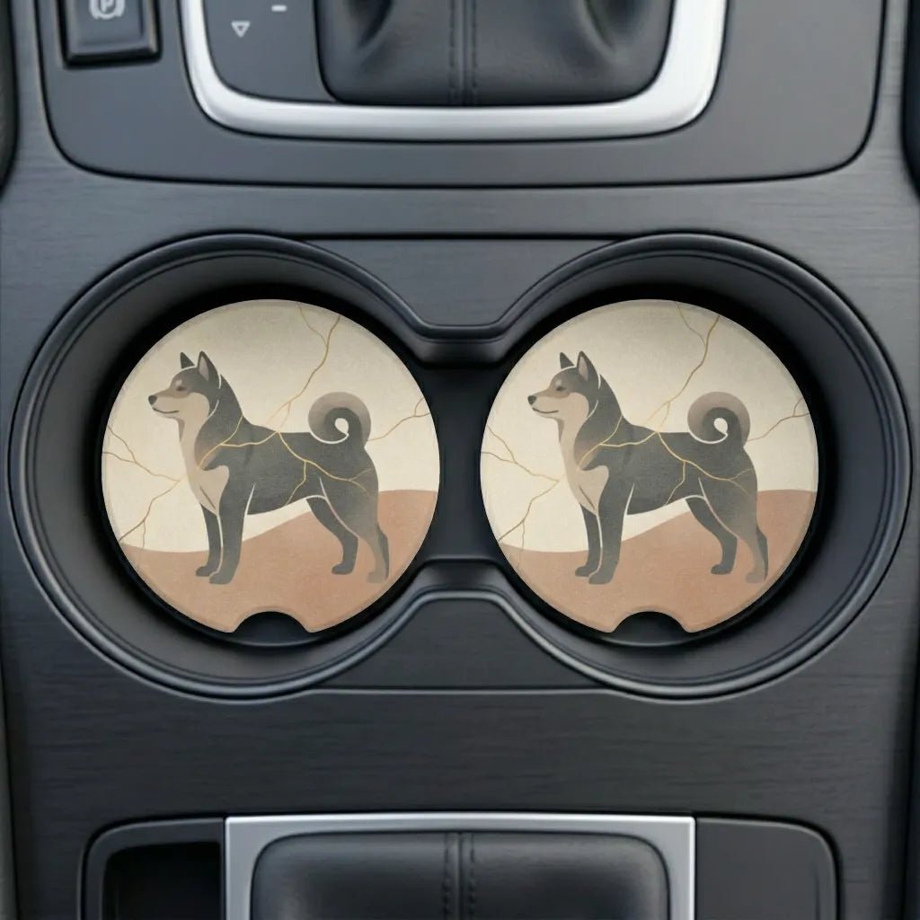 Shiba Inu Kintsugi Car Coasters Set - Road Muse