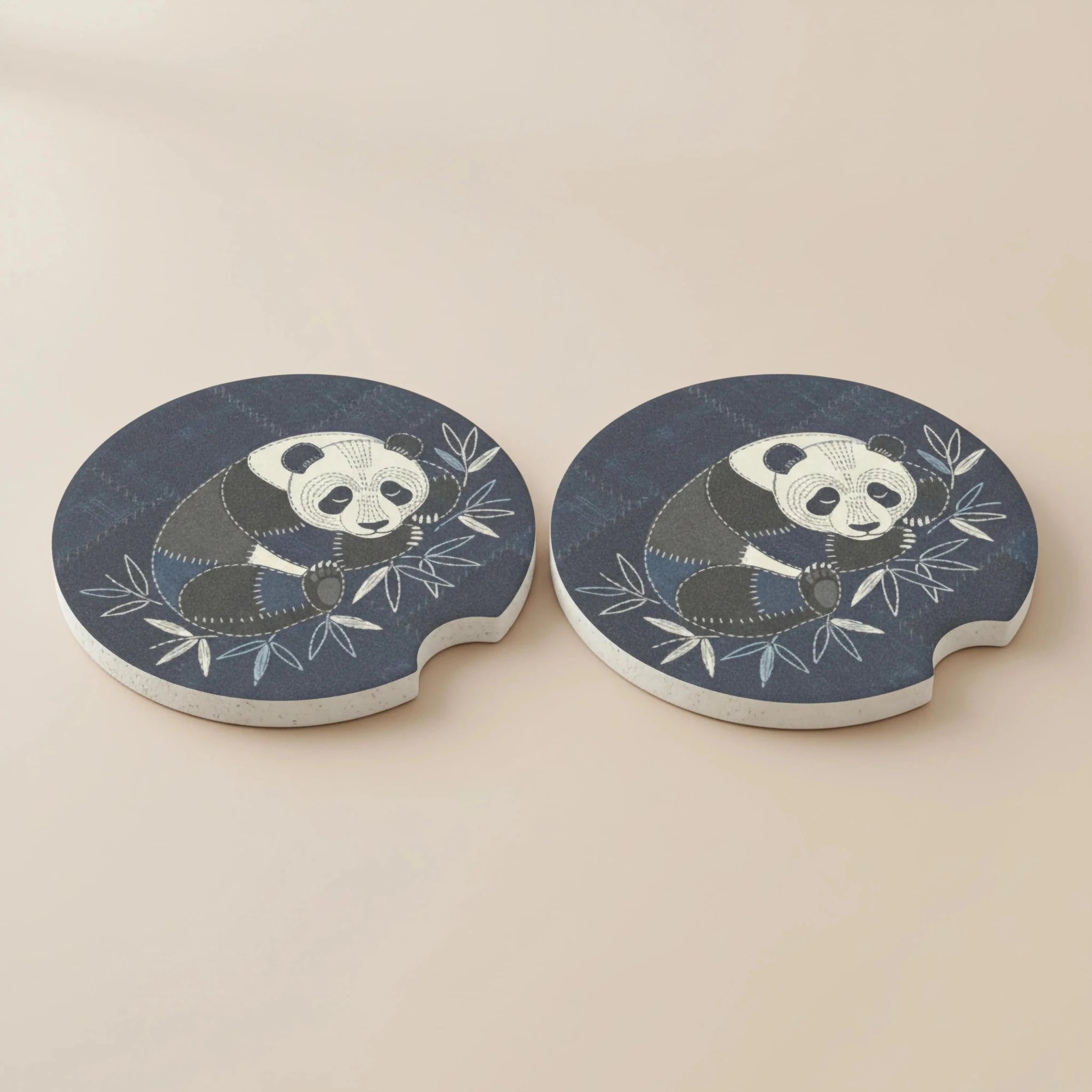 Sleeping Panda Car Coasters Set - Road Muse