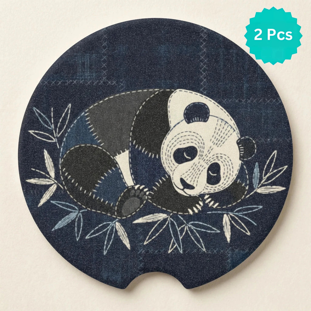 Sleeping Panda Car Coasters Set - Road Muse