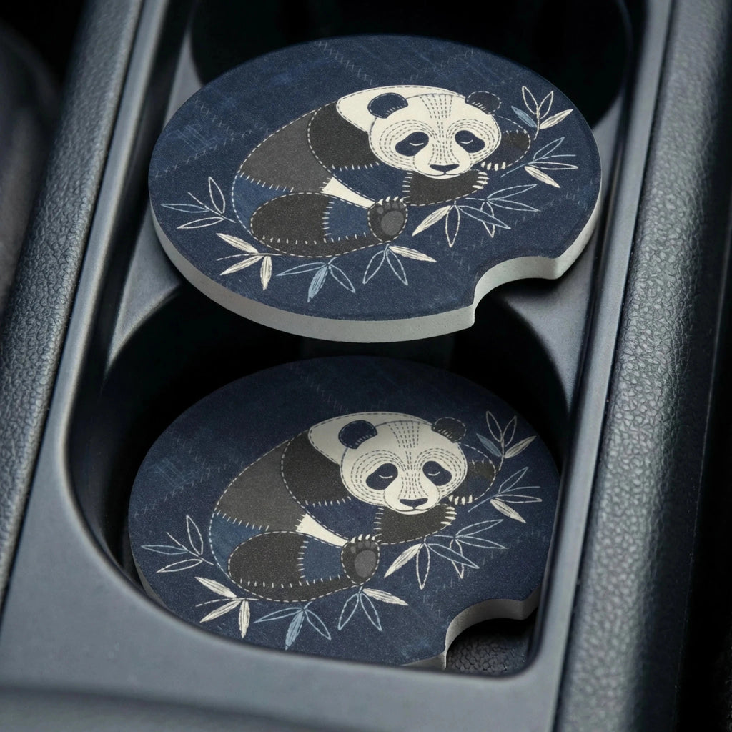 Sleeping Panda Car Coasters Set - Road Muse