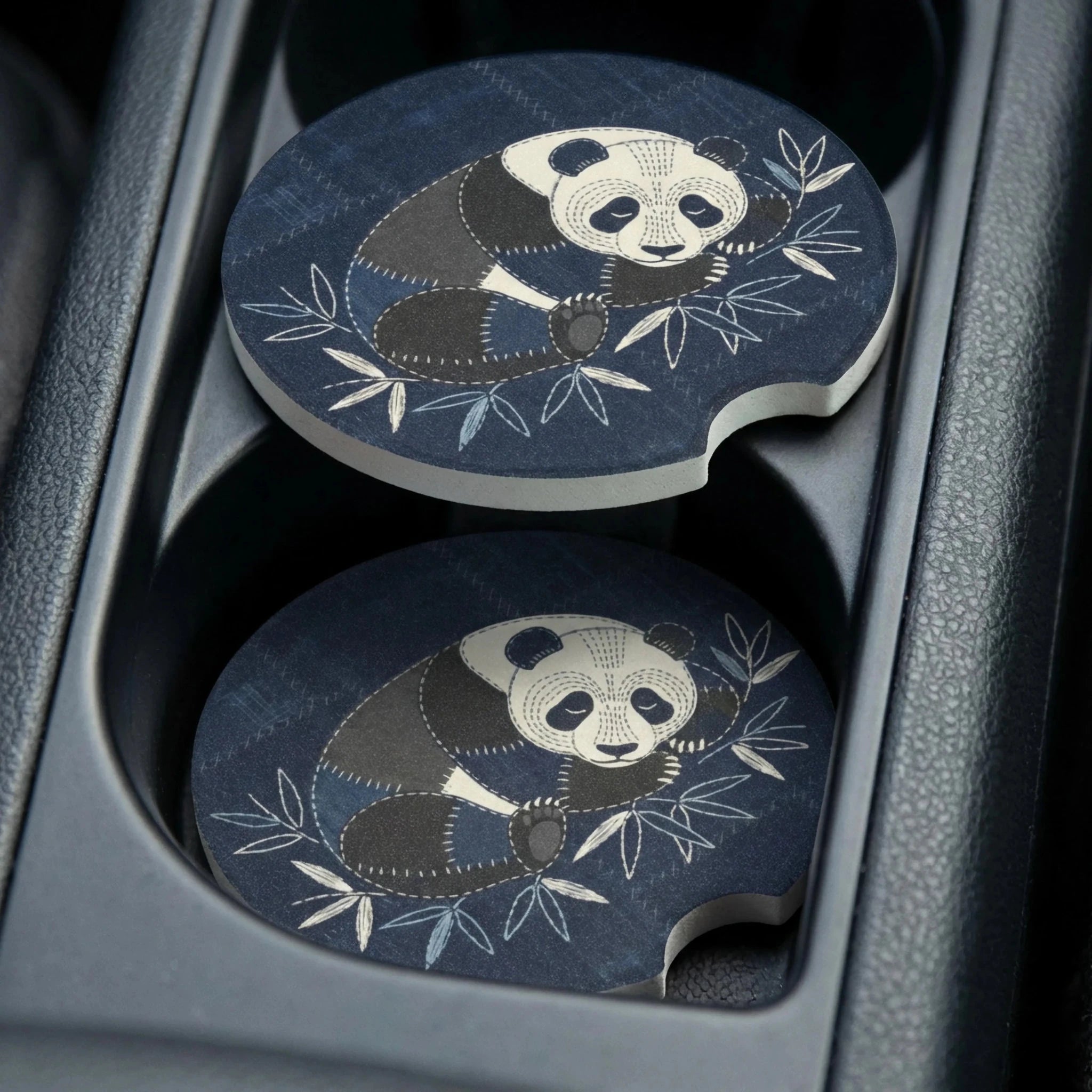 Sleeping Panda Car Coasters Set - Road Muse