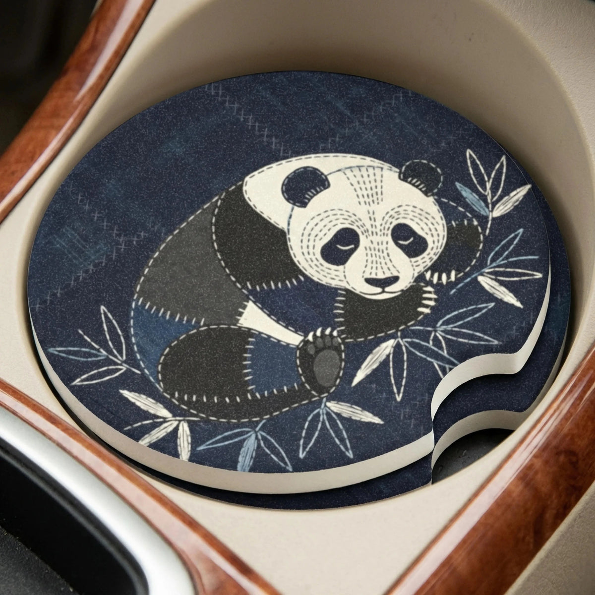 Sleeping Panda Car Coasters Set - Road Muse