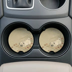 Sleeping Pug Autumn Car Coasters Set - Road Muse