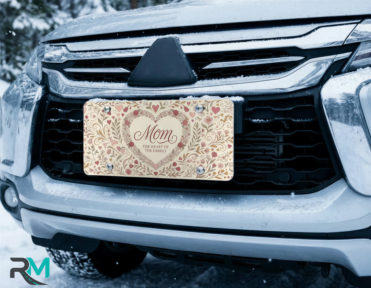 Mom Heart of the Family Vanity Plate