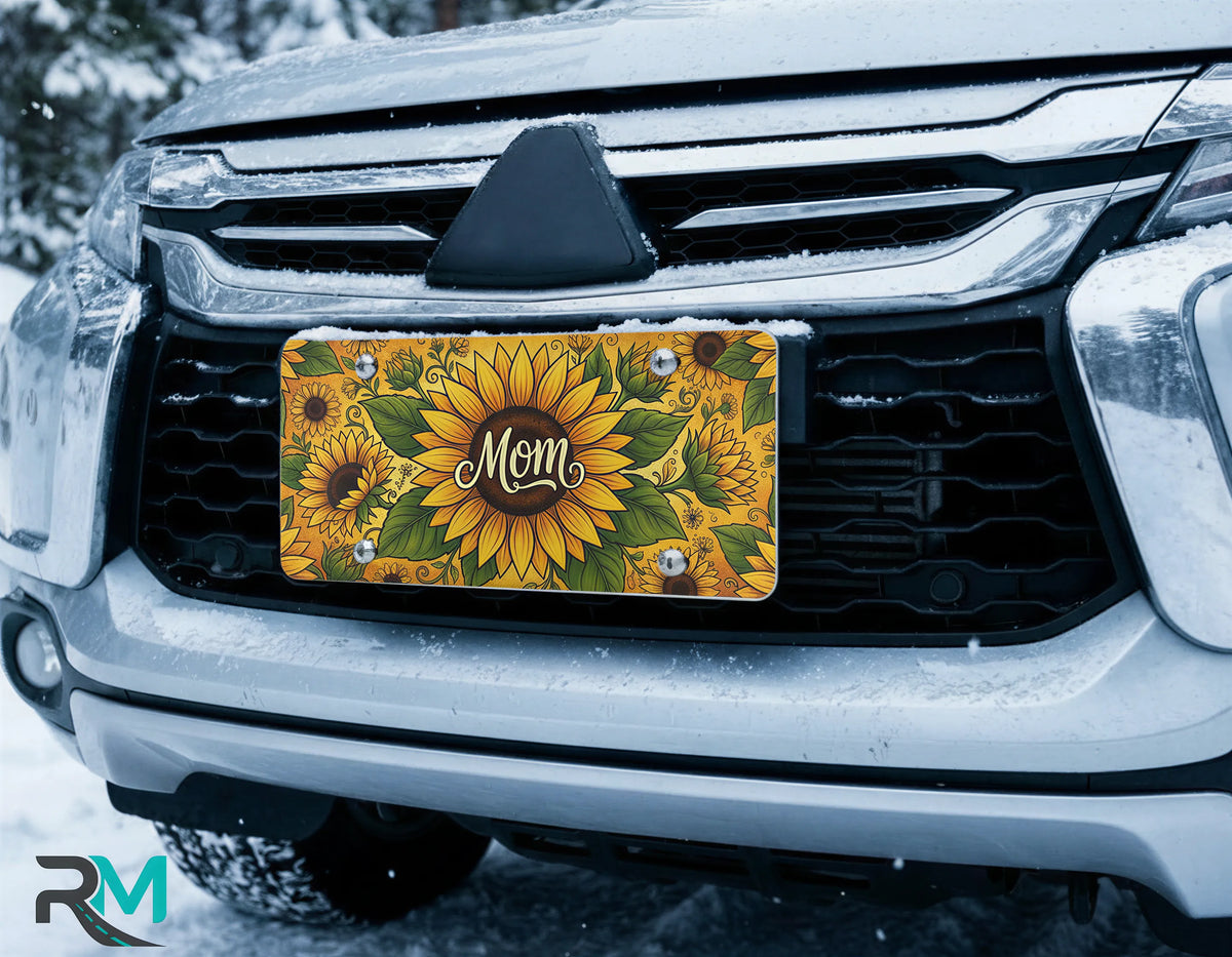 Sunflower Mom Vanity Plate