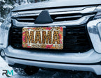 Leopard Floral Mama Vanity Plate