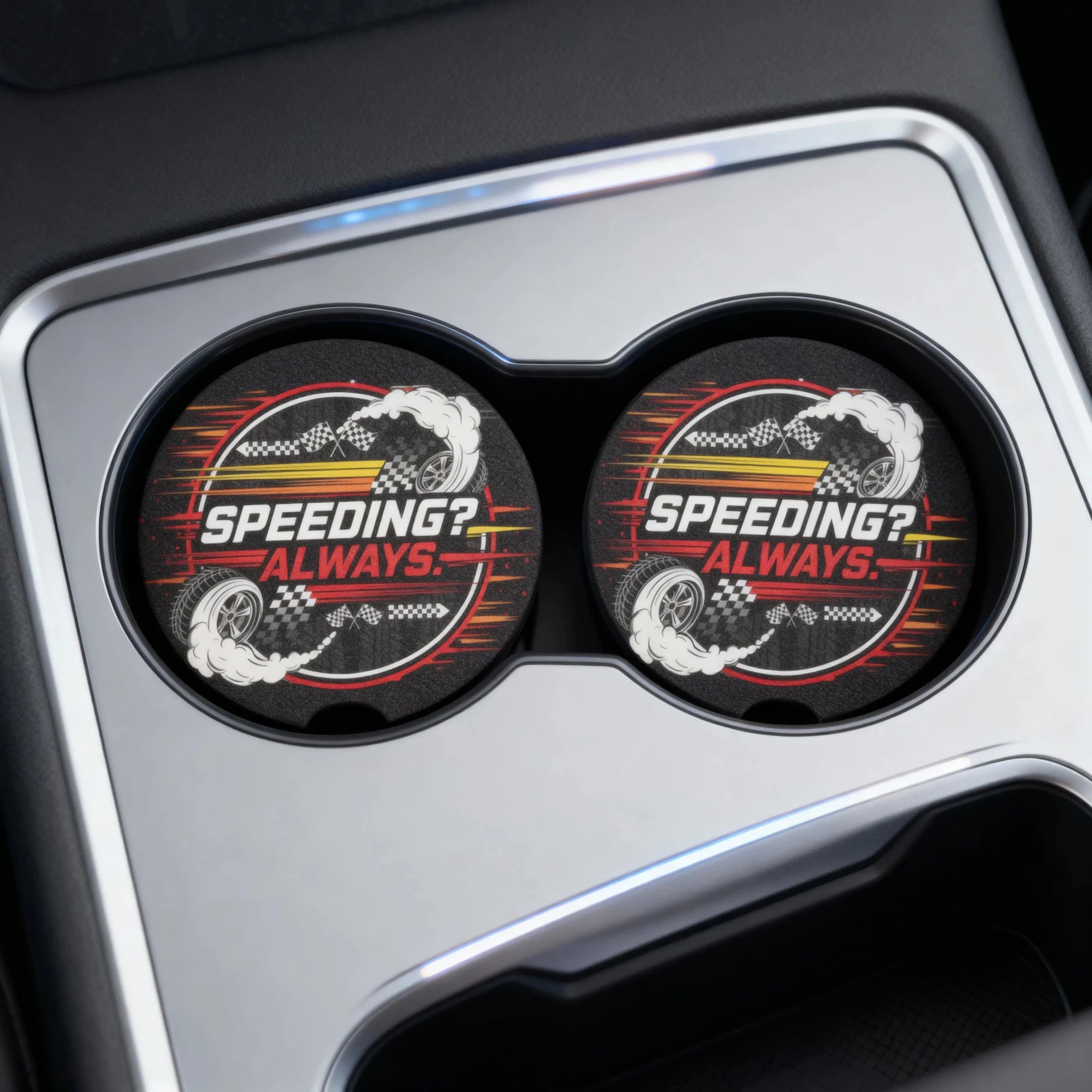 Speeding? Always Car Coasters Set - Road Muse