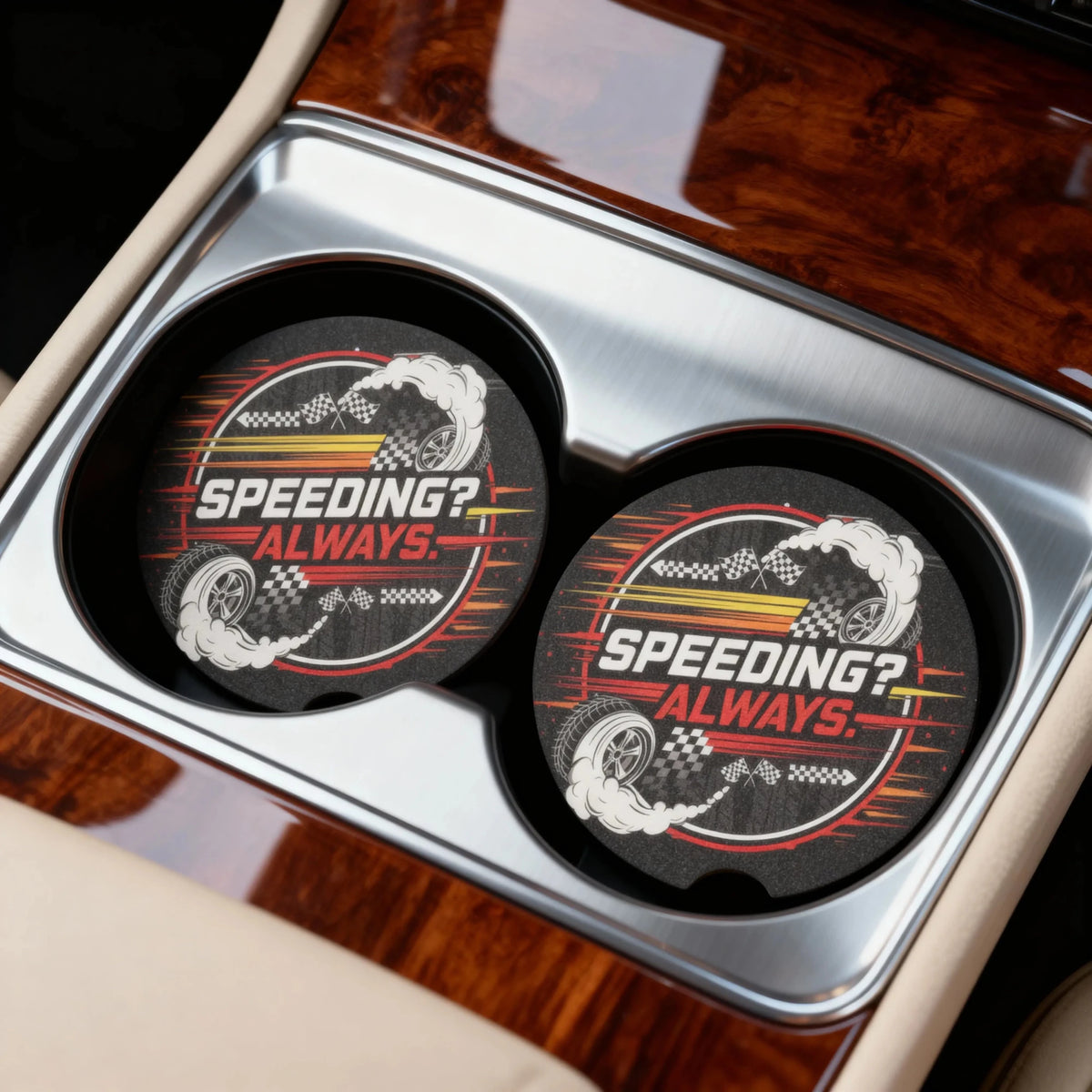 Speeding? Always Car Coasters Set - Road Muse