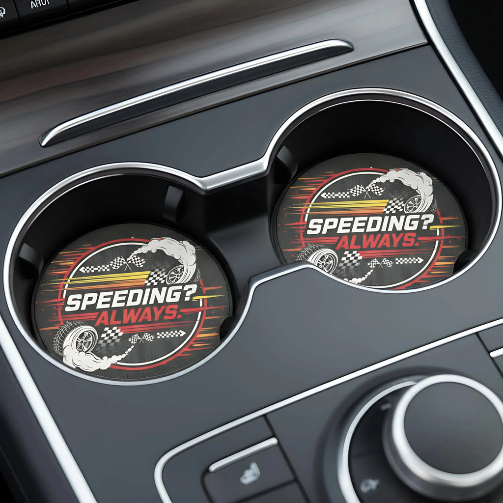 Speeding? Always Car Coasters Set - Road Muse