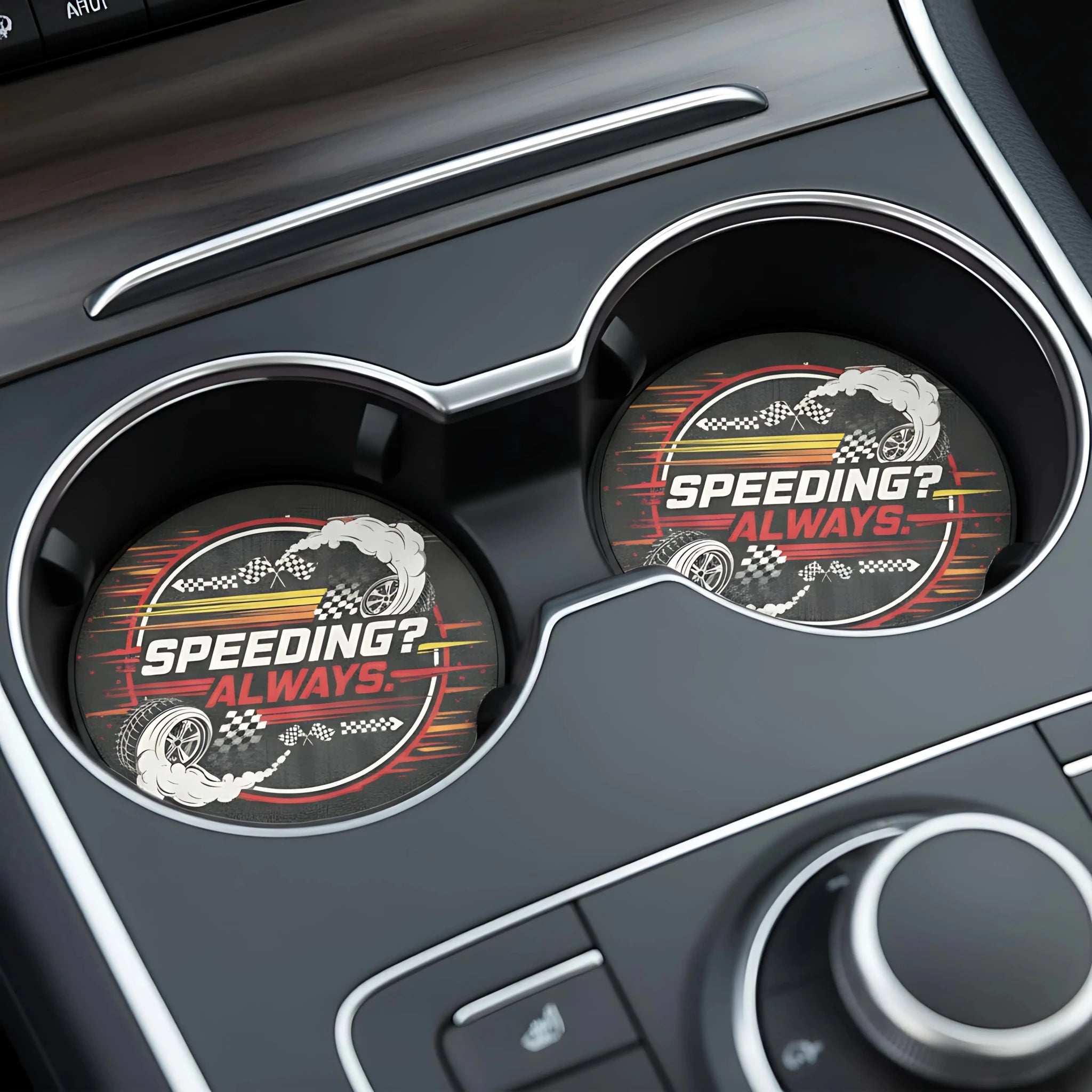 Speeding? Always Car Coasters Set - Road Muse
