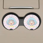Spiraled Eyes Anime Girl Car Coasters Set - Road Muse
