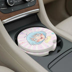 Spiraled Eyes Anime Girl Car Coasters Set - Road Muse