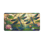 Stained Glass Dragonflies Vanity Plate - Road Muse