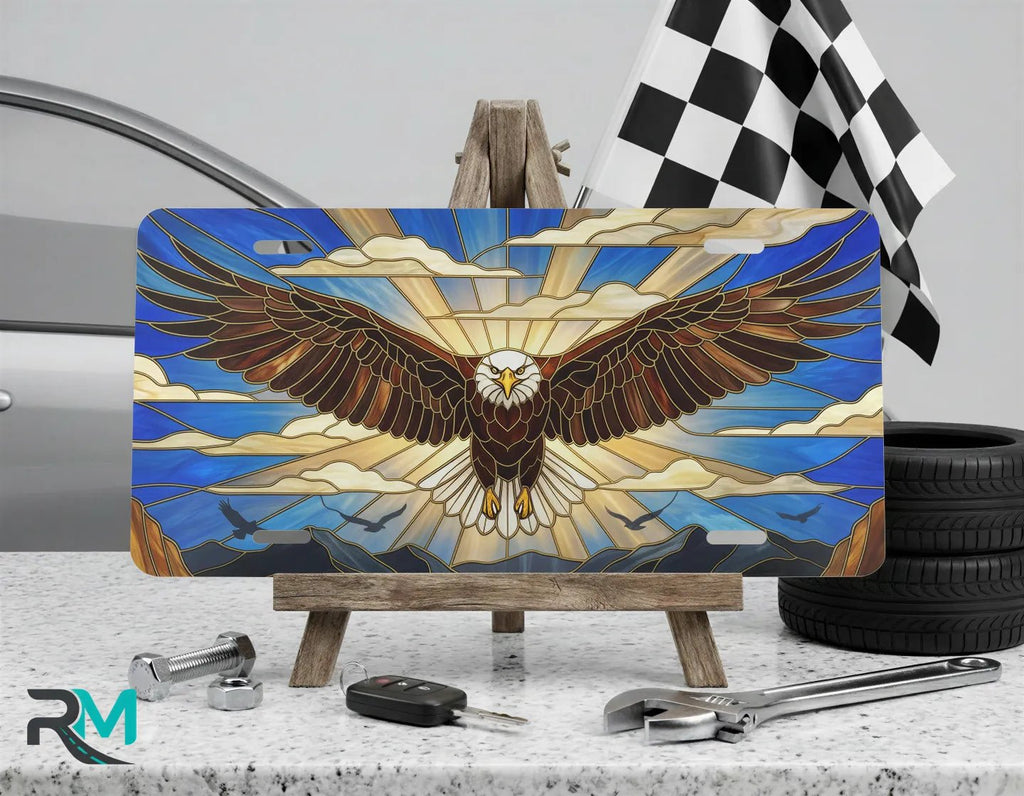 Stained Glass Eagle Vanity Plate - Road Muse