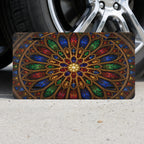 Stained Glass Rose Window Cathedral Vanity Plate - Road Muse