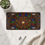 Stained Glass Rose Window Cathedral Vanity Plate - Road Muse