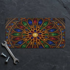 Stained Glass Rose Window Cathedral Vanity Plate - Road Muse