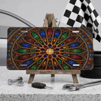 Stained Glass Rose Window Cathedral Vanity Plate - Road Muse
