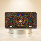 Stained Glass Rose Window Cathedral Vanity Plate - Road Muse
