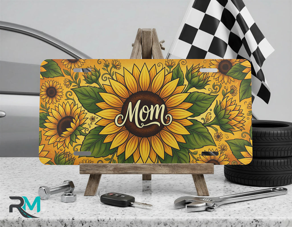 Sunflower Mom Vanity Plate