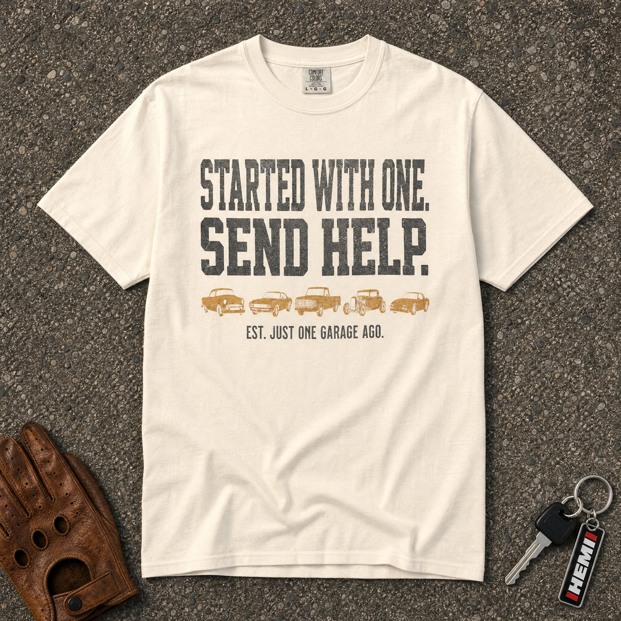 Started With One Send Help Tee - Road Muse