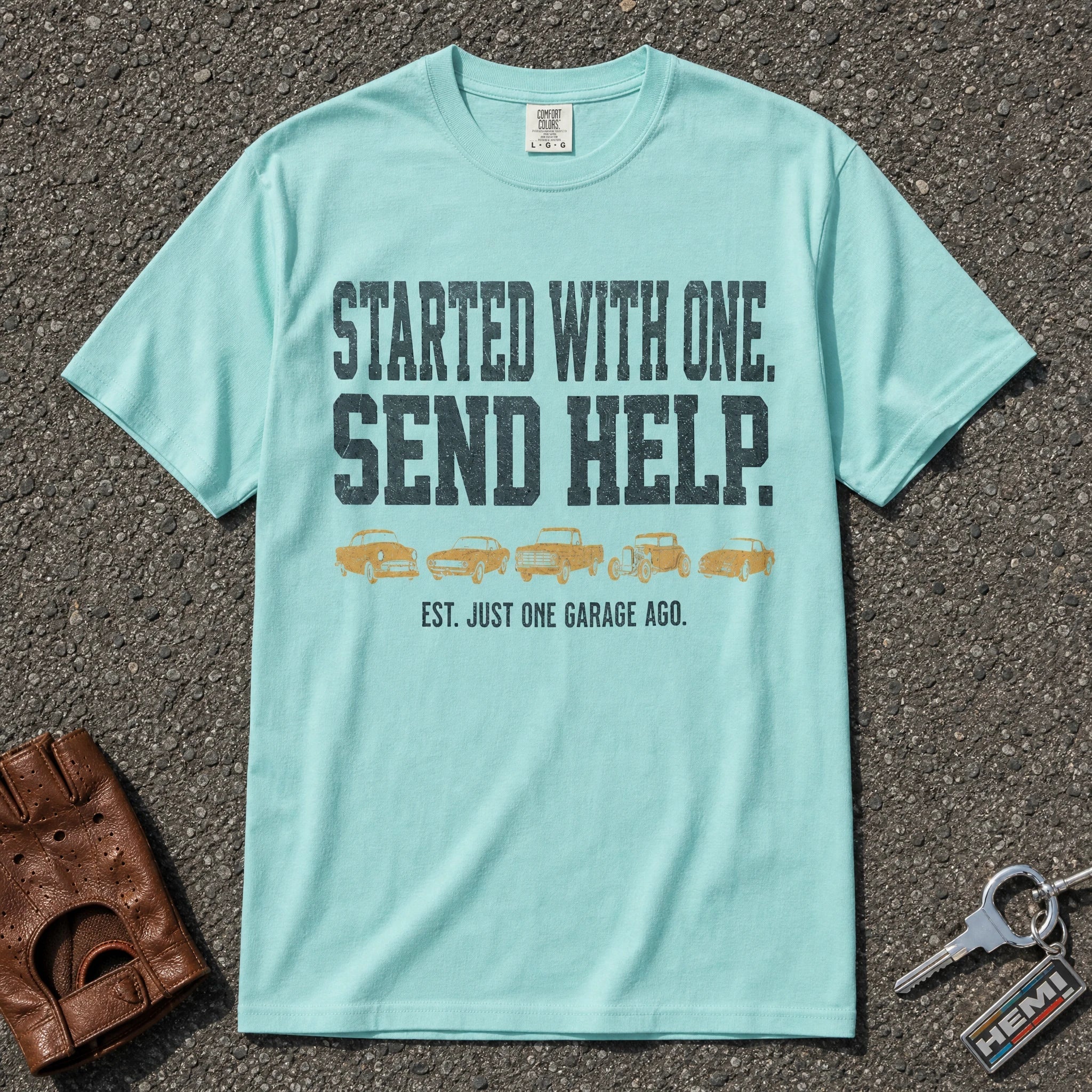 Started With One Send Help Tee - Road Muse