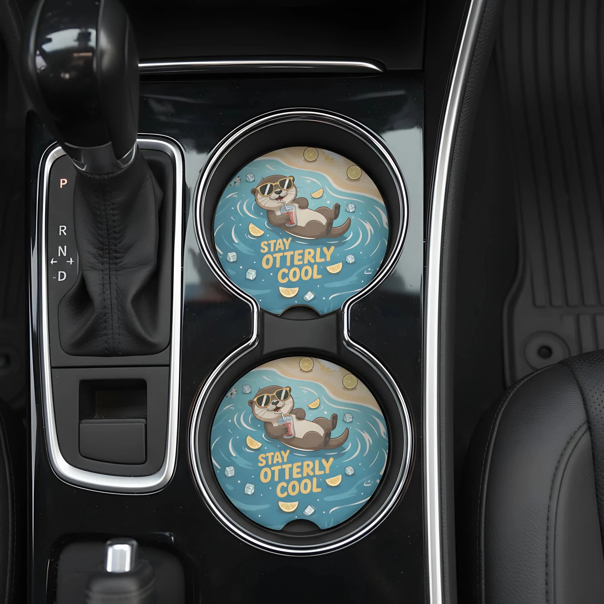 Stay Otterly Cool Car Coasters Set - Road Muse