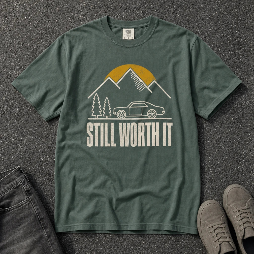 Still Worth It Mountain Road Trip Tee - Road Muse