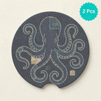 Stitched Octopus Car Coasters Set - Road Muse