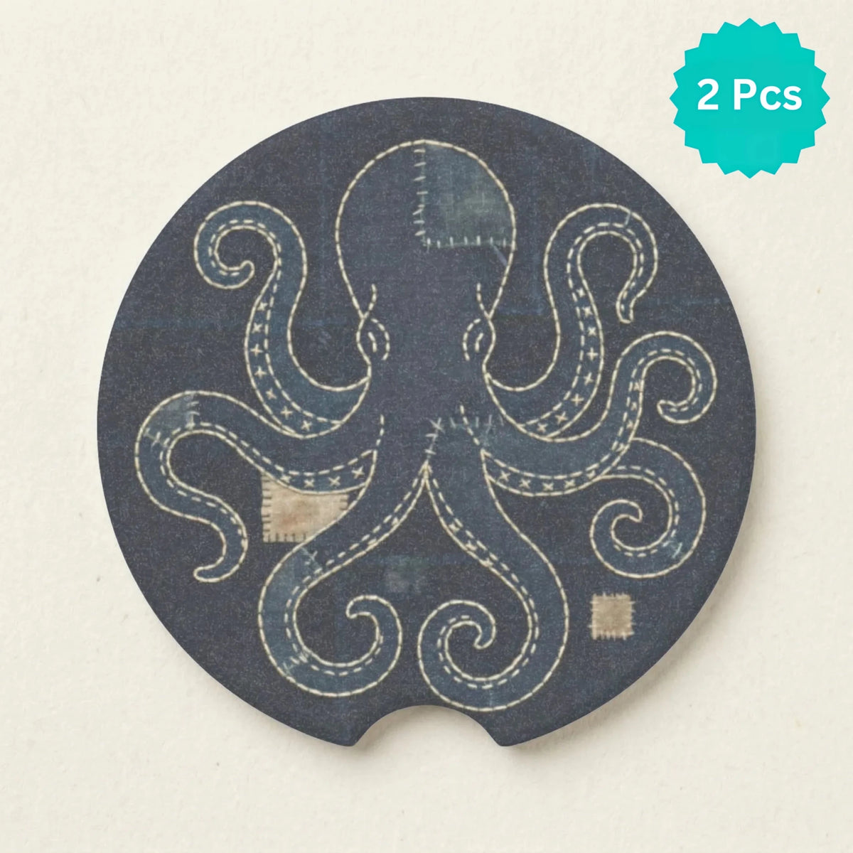 Stitched Octopus Car Coasters Set - Road Muse