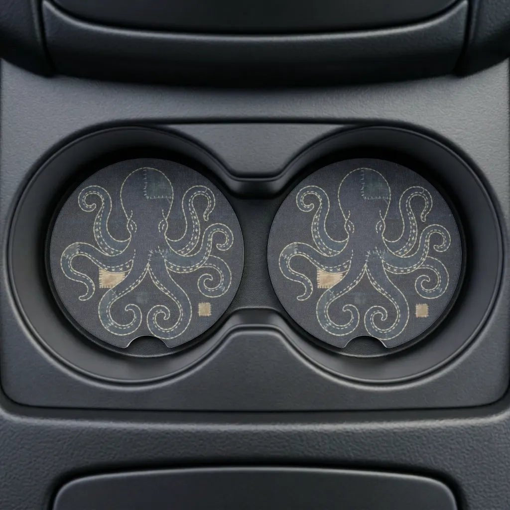 Stitched Octopus Car Coasters Set - Road Muse
