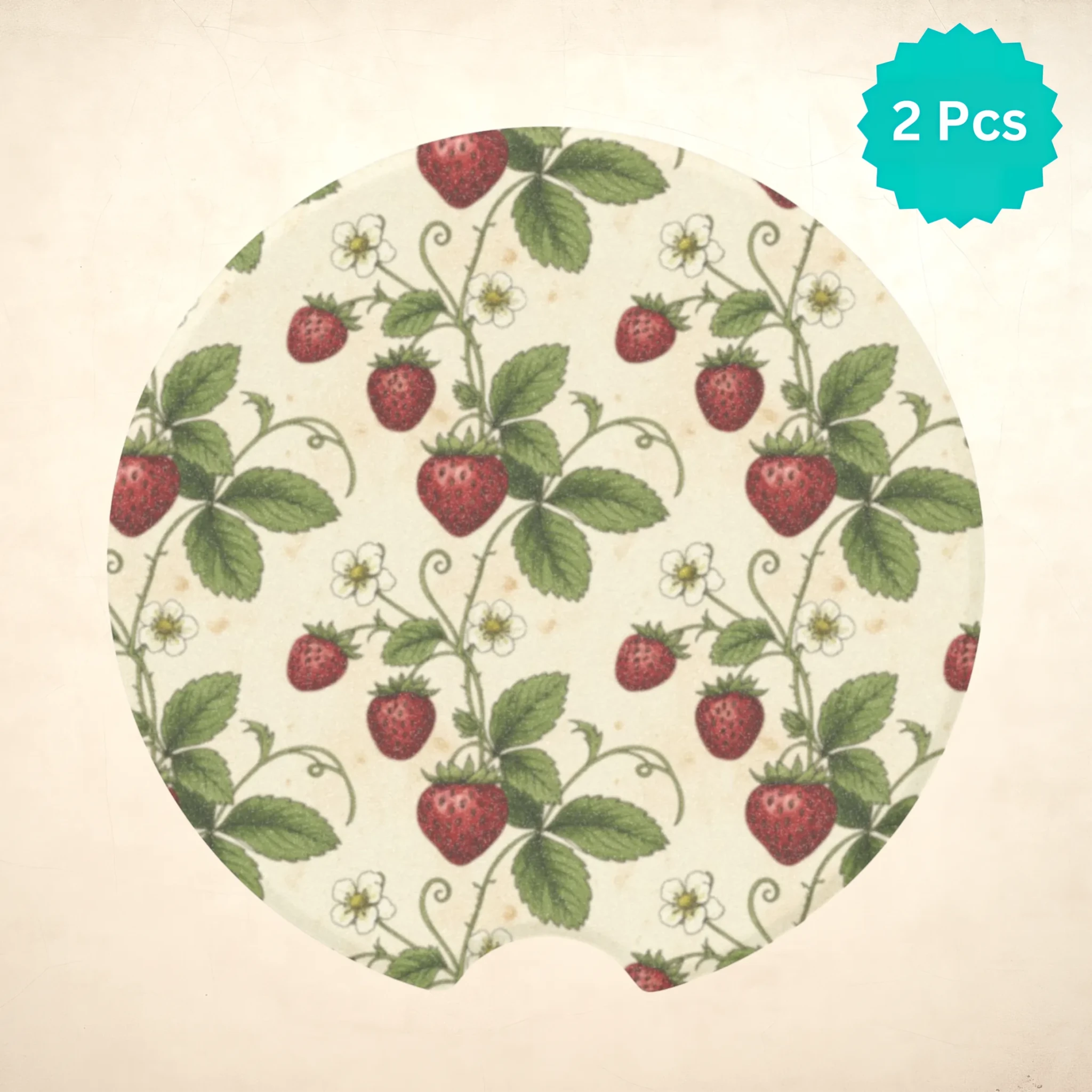 Strawberry Art Car Coasters Set - Road Muse