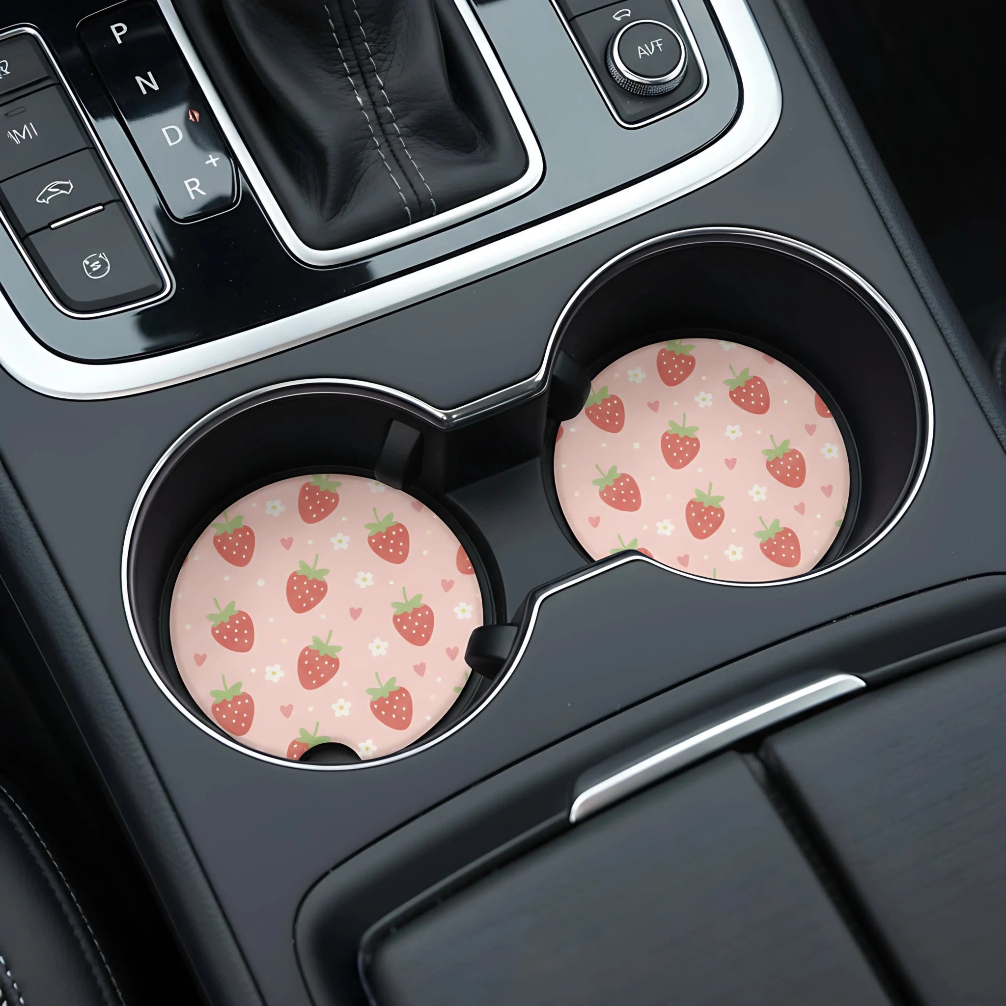 Strawberry Car Coasters Set - Road Muse