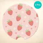 Strawberry Car Coasters Set - Road Muse