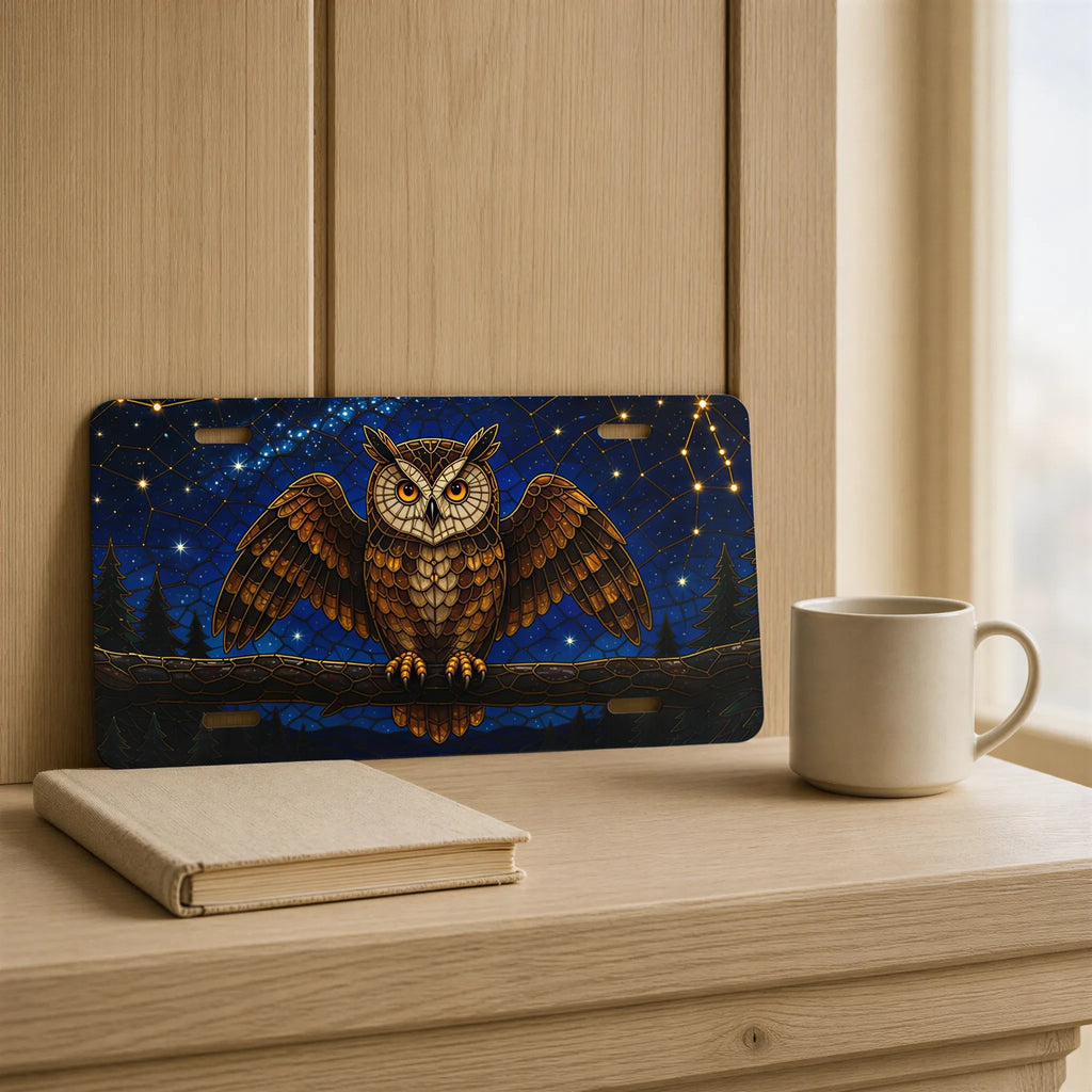 Owl Constellation Night Sky Vanity Plate
