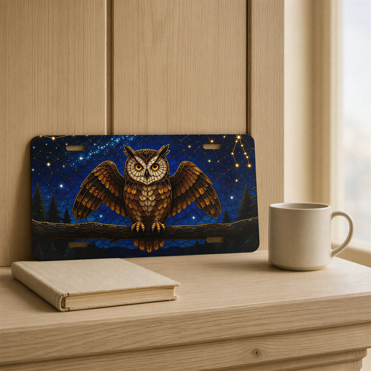 Owl Constellation Night Sky Vanity Plate