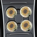 Sunflower Car Coasters Set - Road Muse