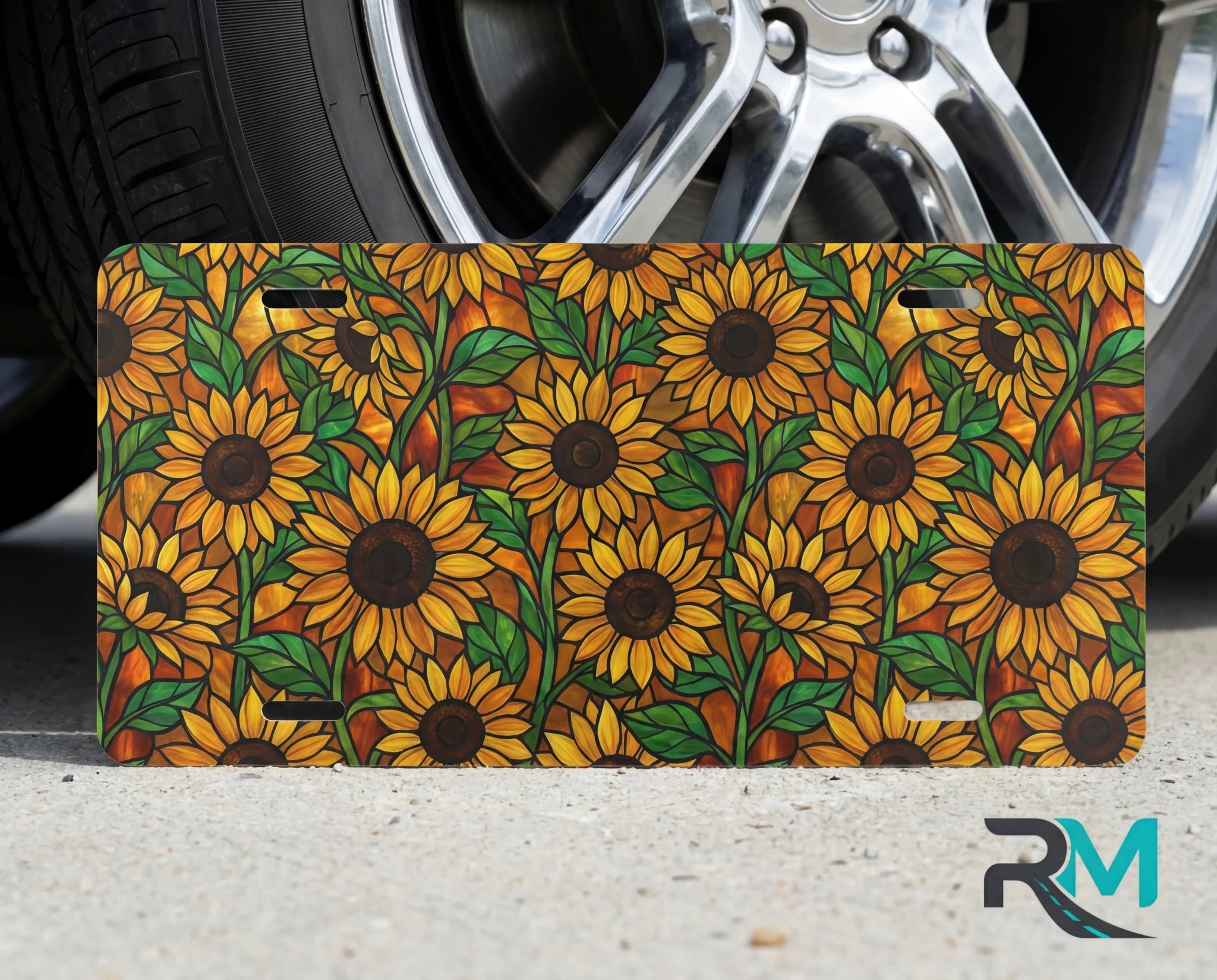 Sunflower Pattern Cottagecore Vanity Plate - Road Muse