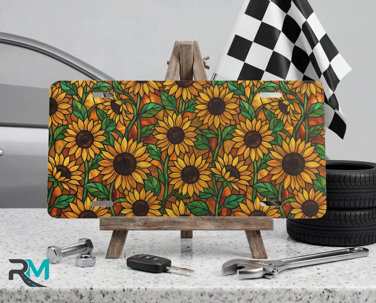 Sunflower Pattern Cottagecore Vanity Plate - Road Muse