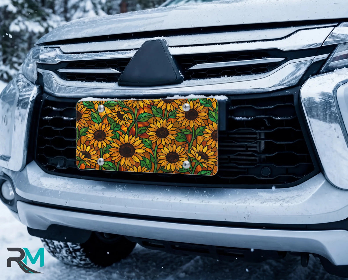 Sunflower Pattern Cottagecore Vanity Plate - Road Muse