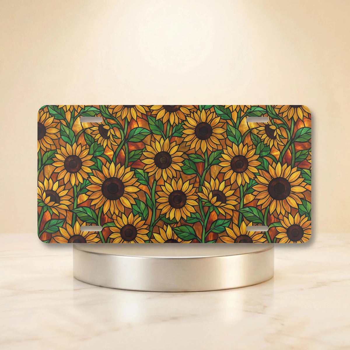 Sunflower Pattern Cottagecore Vanity Plate - Road Muse
