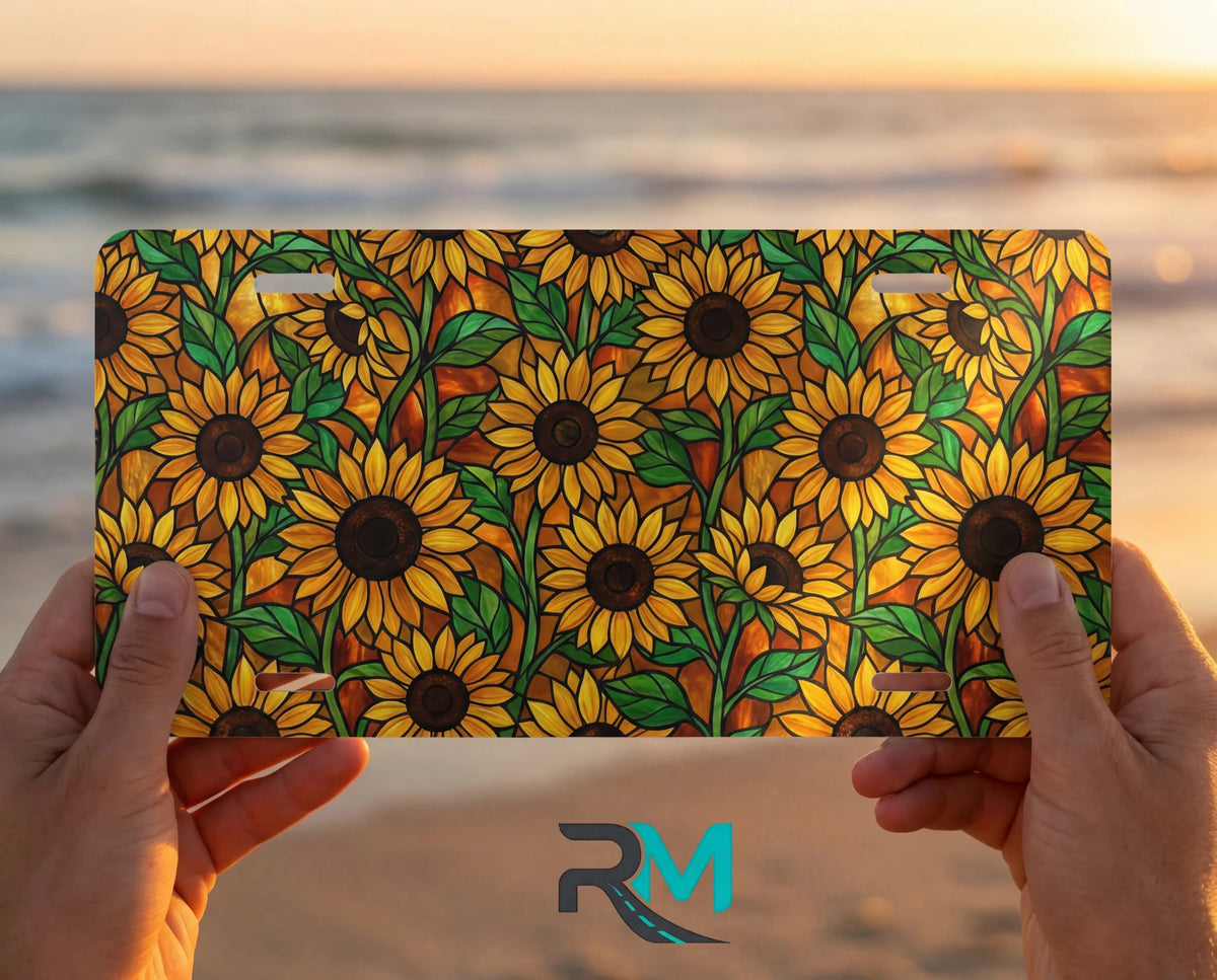 Sunflower Pattern Cottagecore Vanity Plate - Road Muse