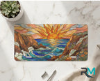 Sunrise Ocean Cliffs Vanity Plate - Road Muse