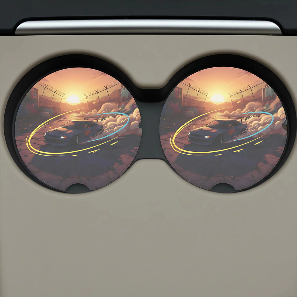 Sunset Drift Car Coasters Set - Road Muse