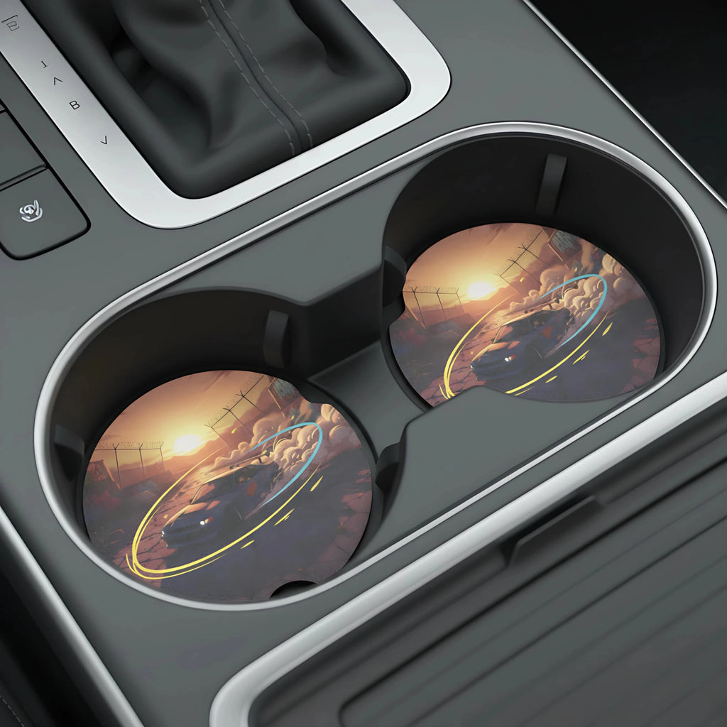 Sunset Drift Car Coasters Set - Road Muse