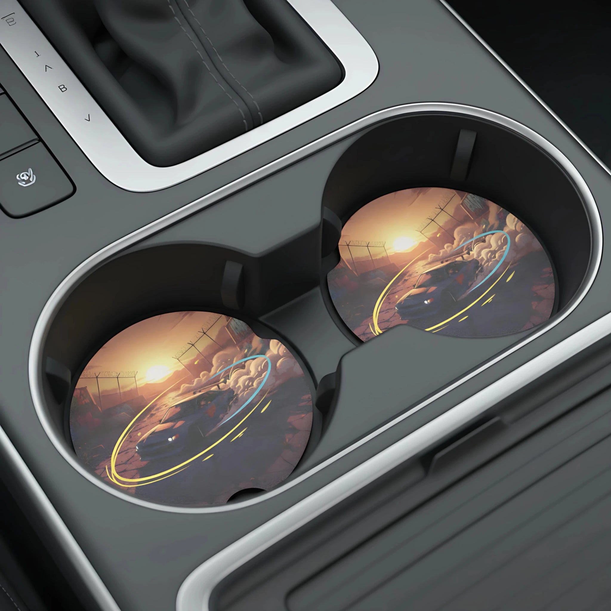 Sunset Drift Car Coasters Set - Road Muse