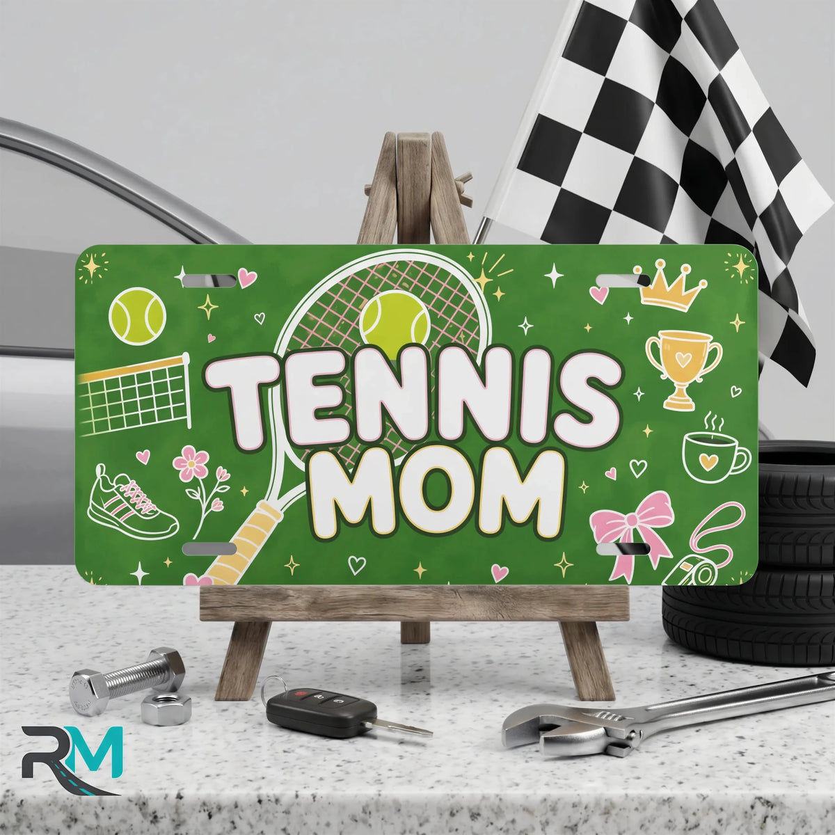 Tennis Mom Vanity Plate - Road Muse