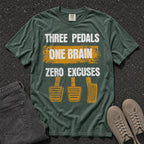 Three Pedals Zero Excuses Manual Tee - Road Muse