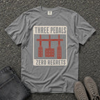 Three Pedals Zero Regrets Vintage Car Tee - Road Muse